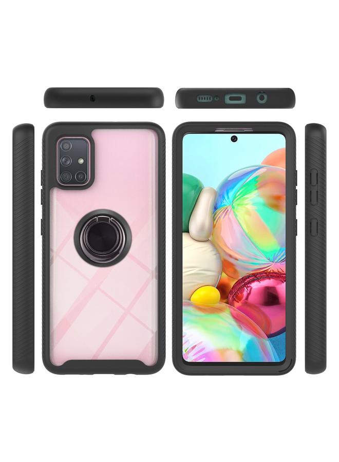 erorex Case For Samsung Galaxy A71 / A715 Starry Sky Solid Color Series Shockproof PC + TPU Protective Case with Ring Holder & Magnetic Function - Image 2