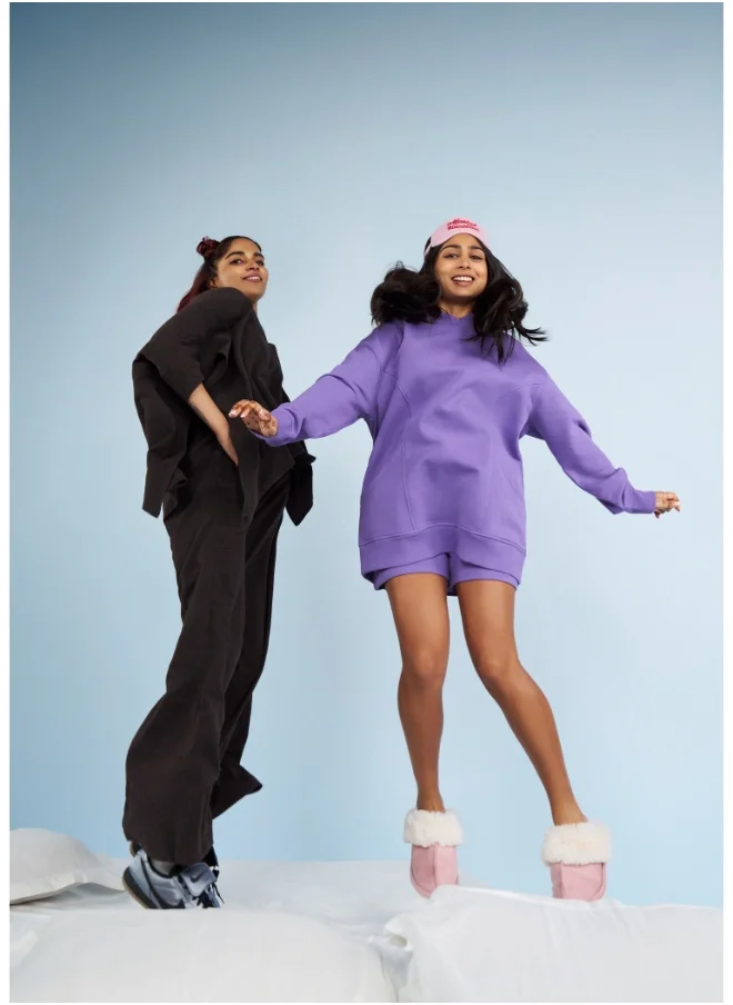 نسيسيرا Relaxed Mocha Kaftan Hoodie Set