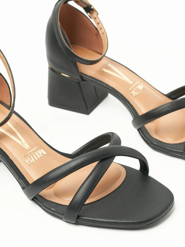 VIZZANO Vizzano Ladies Low Heel Sandals Black | Made In Brazil