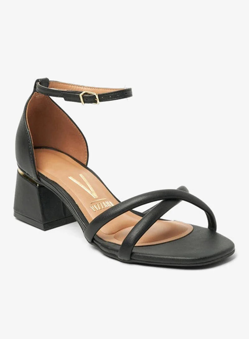فيزانو فيزانو صنادل بكعب منخفض للسيدات أسود | صنع في البرازيل