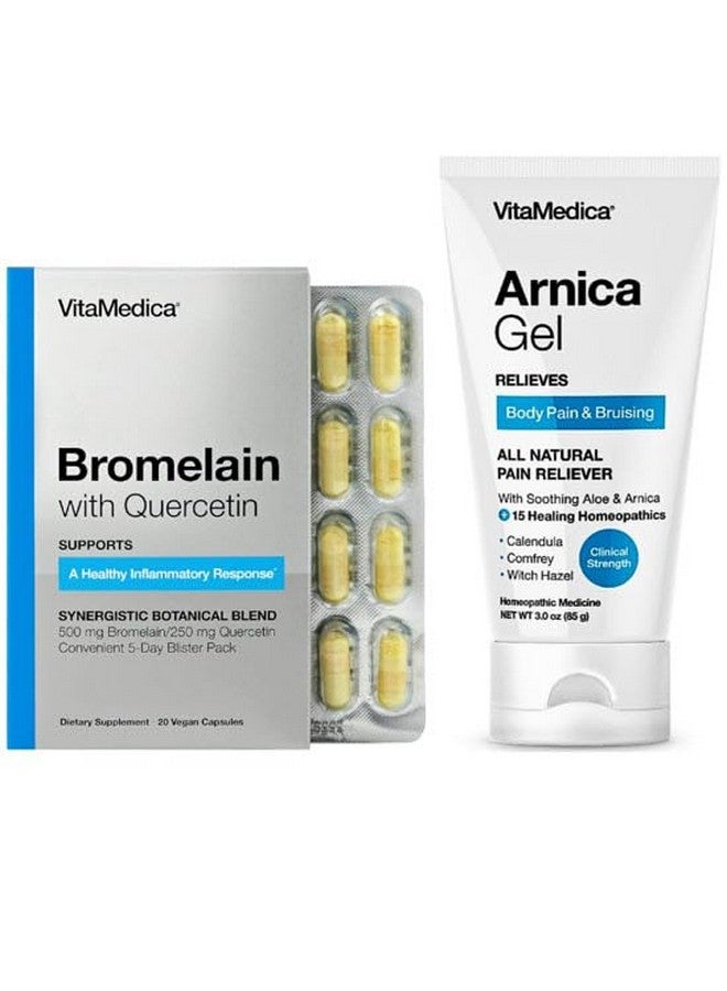 VitaMedica | Arnica Gel and Bromelain with Quercetin Bundle | Arnica Gel | Bromelain Blister Pack | Quercetin | Recovery Bundle | Plant Based | Made in USA - Image 1