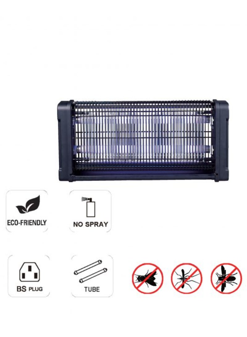 جنرال تيك Generaltec Chemical-free, Eco-friendly Electric  Insect Killer with 30W-UV tube, Lamp 2x15W T8/BL and High Quality Transformer 30 W GIKL57 Black - Image 1