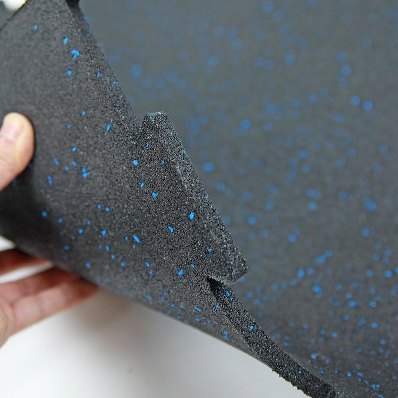 RevTime 6 قطع بلاط أرضية مطاطية فاخرة 20"x20"x3/8"، بسماكة 10 مم من مطاط SBR و EPDM لأرضية صالة الألعاب الرياضية المنزلية، أرضية اللياقة البدنية، حصائر معدات التمارين وأرضيات المرآب (17 قدم مربع) - Image 5