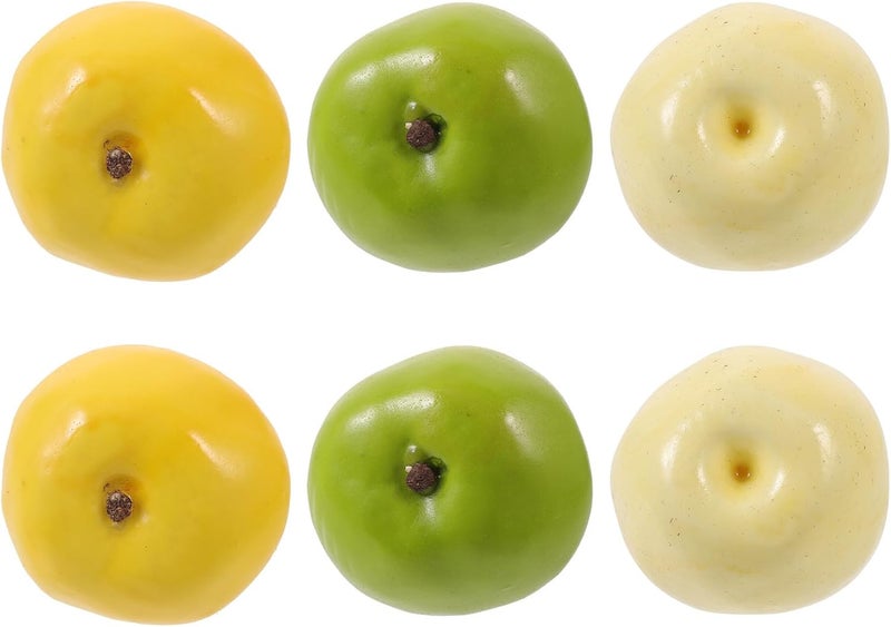 iplusmile 6pcs Artificial Pear Models Lifelike Fake Pear Decorations Weighted Golden White Green for Home Kitchen Display and Shop Décor - Image 1