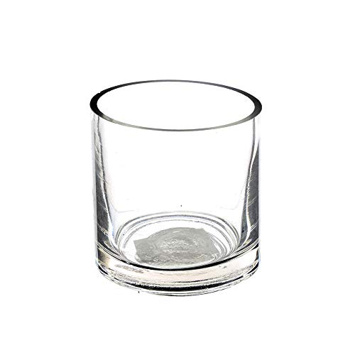 WGVI WGV Cylinder Vase, 3" W x 3" H, Clear Skinny Narrow Glass Candle Holder Bud Floral Container Planter Terrarium for Wedding Party Flowers Centerpieces Home Office Decor, 1 Piece - Image 1
