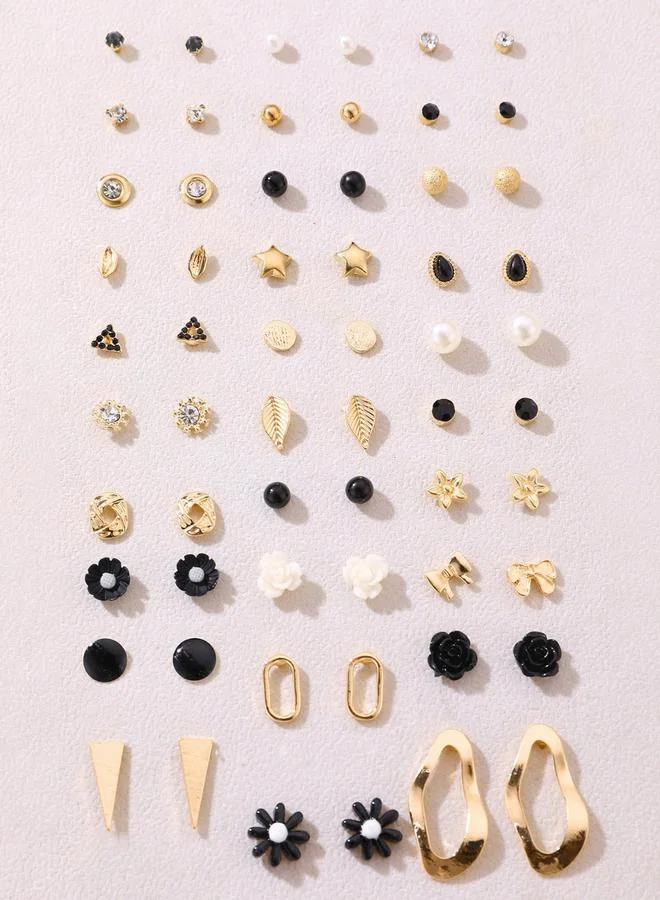 تايك تو مجموعة من 30 - أقراط وردة وفيونكة بسيطة