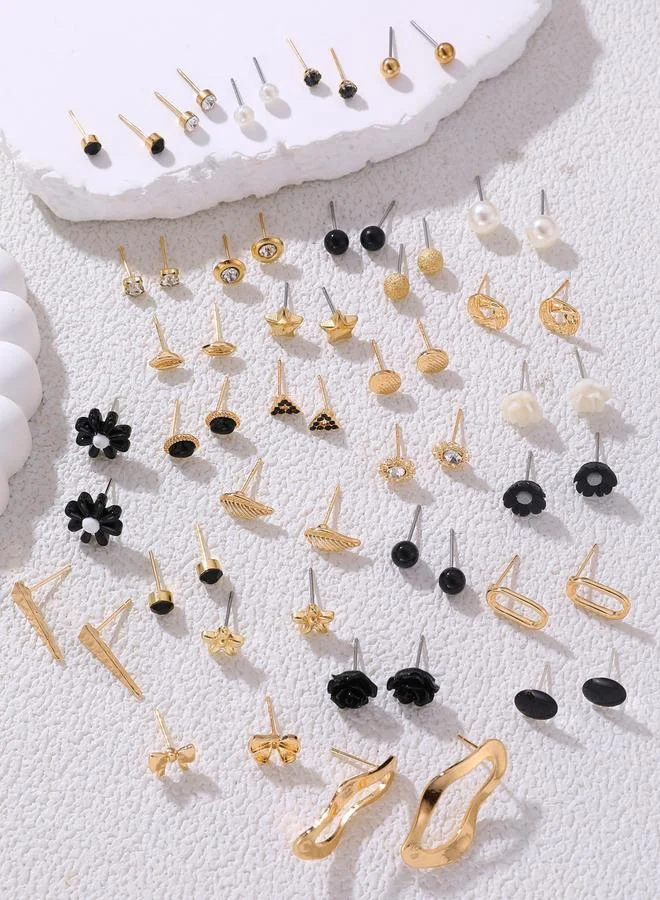 تايك تو مجموعة من 30 - أقراط وردة وفيونكة بسيطة