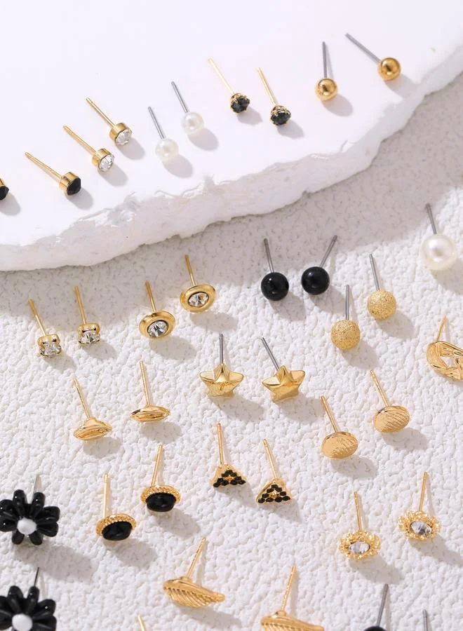 Take Two  Set of 30 - Simple Flower and Bow Stud Earrings for Women | Best Price UAE