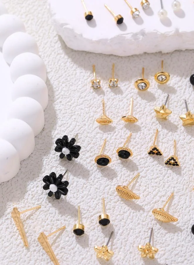 Take Two  Set of 30 - Simple Flower and Bow Stud Earrings for Women | Best Price UAE