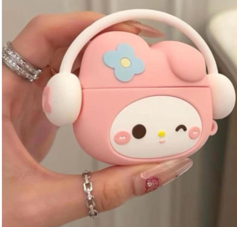 Emoh Roced Case Compatible with AirPods Pro 2 Case with Keychain, Protective Shockproof 3D Cartoon, Charging, Full Protection Case Cover for AirPod Pro 2nd Generation (Kitty Pink) - Image 1