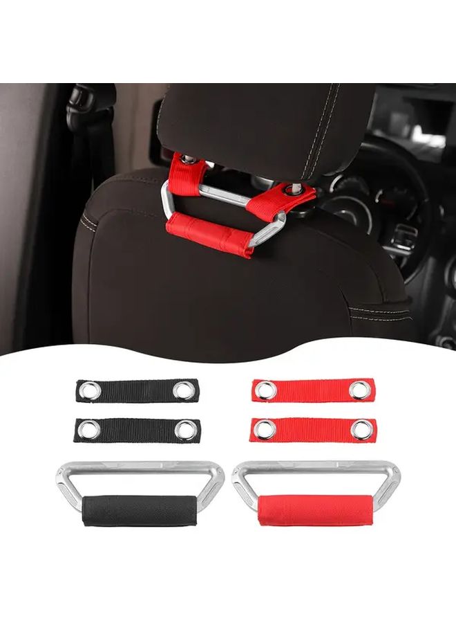 Red Car Headrest Grab Handle Strap for Back Seat Pull Assist Bar - Image 1