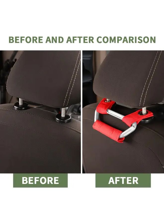 Red Car Headrest Grab Handle Strap for Back Seat Pull Assist Bar - Image 3