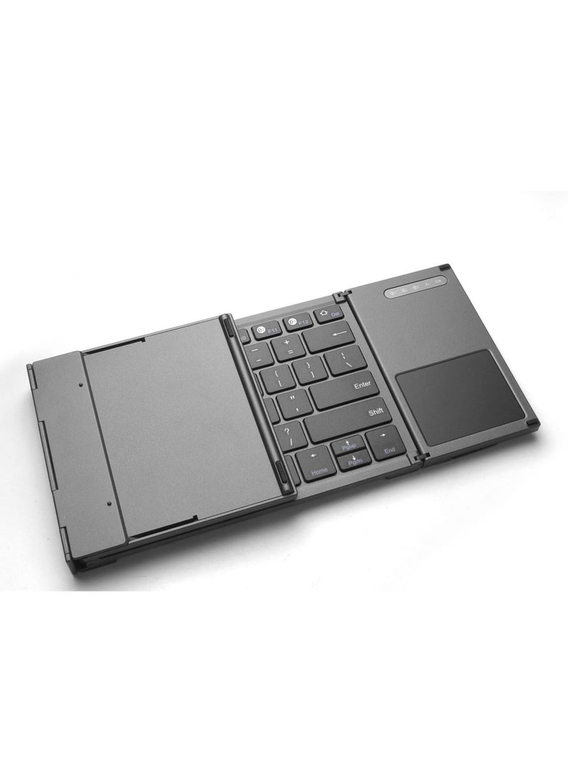 B066S Foldable Bluetooth-Compatible Mini Keyboard Portable Wireless Keypad with Touchpad for iOS/Android/Windows Tablet Acces