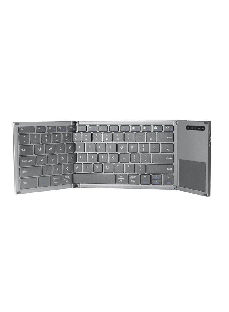 B066S Foldable Bluetooth-Compatible Mini Keyboard Portable Wireless Keypad with Touchpad for iOS/Android/Windows Tablet Acces