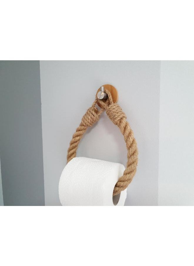 انتيكيانو حامل مناديل خارجي مكرمية من خيوط القطن، حامل ورق مكرمية يثبت على الحائط  - Image 1