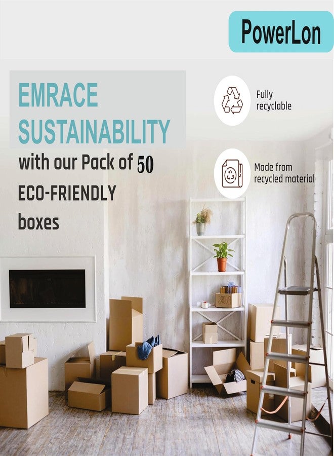 Powerlon® Corrugated Boxes, 7X4X3.5 Inches, Brown - (Pack of 50) - Image 2