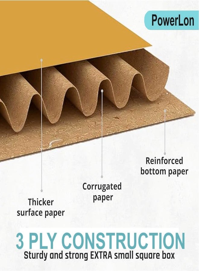 Powerlon® Corrugated Boxes, 7X4X3.5 Inches, Brown - (Pack of 50) - Image 3