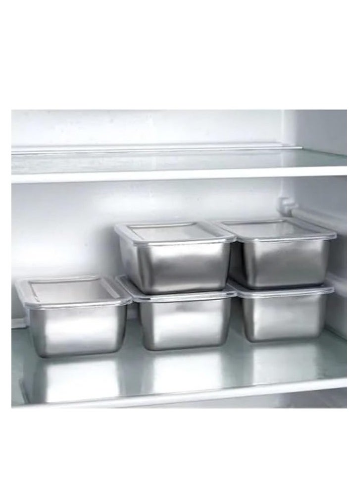 Blueland Crisper Boxes with Lid, Portable Food Container, Fridge Storage Bins, Stainless Steel Baking Pan, Vegetable Fruit Sushi Containers, Large Lunch Sealed Bowl for home office school & picnic  - Image 1