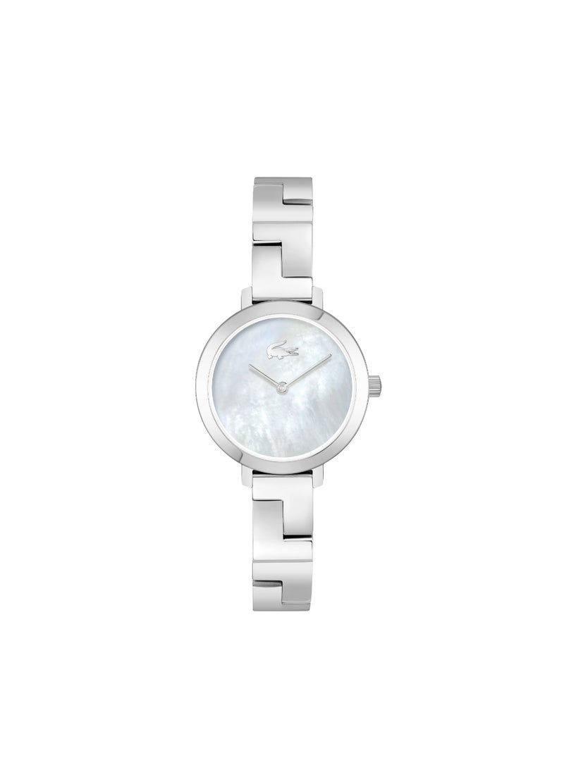 LACOSTE ساعة نسائية دائرية أنالوج بعلبة من عرق اللؤلؤ الأبيض - 2001376  - Image 1