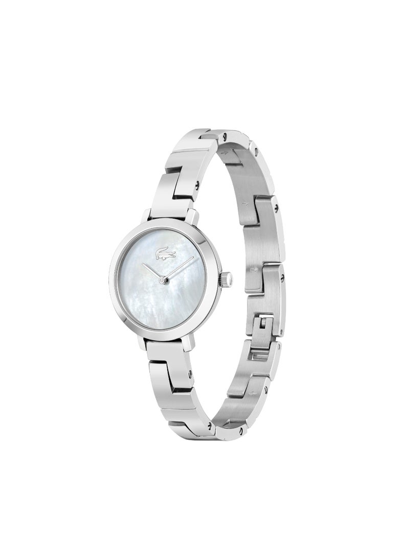 LACOSTE ساعة نسائية دائرية أنالوج بعلبة من عرق اللؤلؤ الأبيض - 2001376  - Image 2