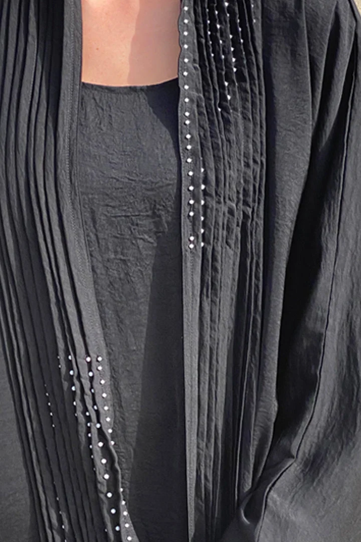 Moistreet  Flared Sleeve Pleated Abaya for Women | Best Price UAE