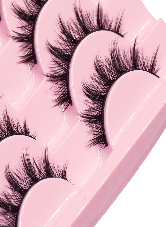 AUGENLI 12mm Manga Natural Look False Eyelashes, Reusable Strip lashes, Including 10 Pairs Of Eye Lashes, Easy to Apply Doll Makeup (01) - Image 4