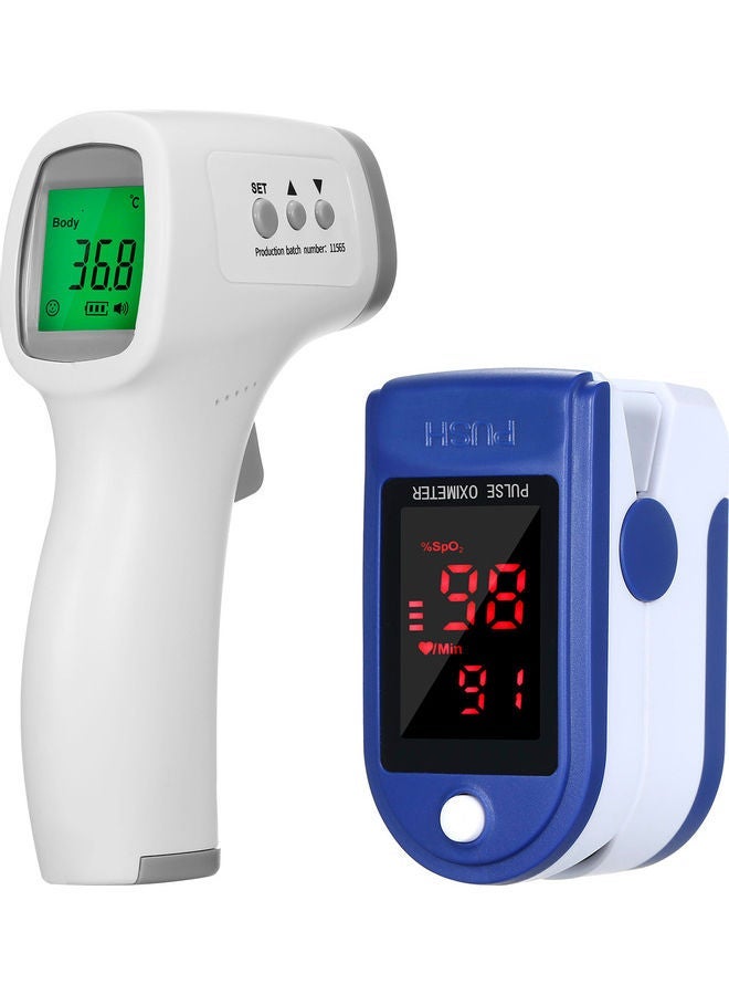 NIBEMINENT 2-Piece Fingertip Pulse Oximeter And Infrared Forehead Thermometer Set - Image 1