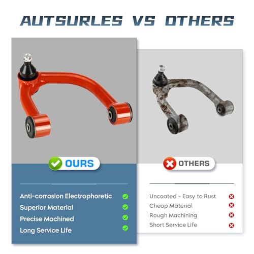 Autsurles Front Upper Control Arms with Ball Joint for 2003-2023 Toyota 4Runner 2007-2014 FJ Cruiser, for 2003-2009 Lexus GX470 2010-2016 GX460, Adaption 2-4" Lift Suspension Kit Adjustable 2 PCS - Image 3