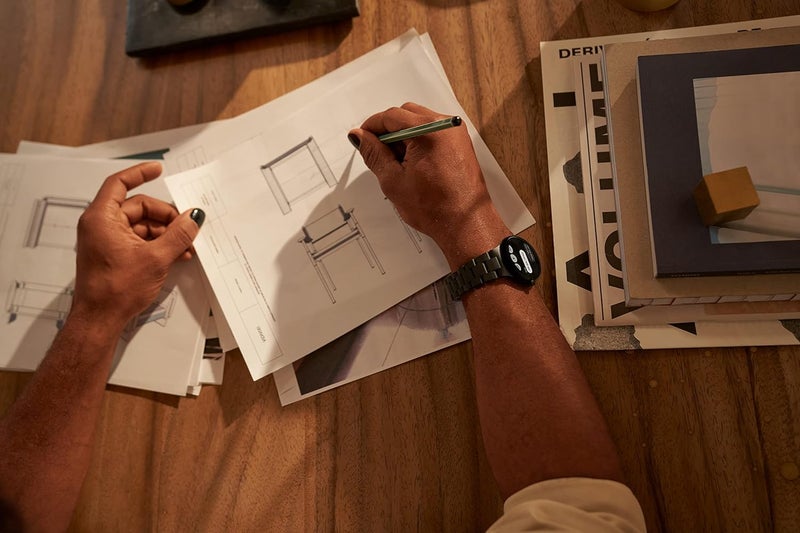 ساعة جوجل بيكسل - ساعة أندرويد ذكية مع تتبع النشاط فيتبيت - تعقب معدل ضربات القلب ساعة مصقولة فضية من الفولاذ المقاوم للصدأ مع فرقة الفحم النشطة - واي فاي - Image 5