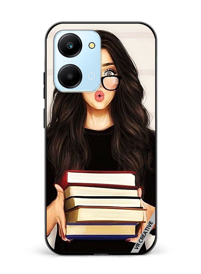 VR CREATIVE Protective Case Cover For Honor Play7T Girl With Books Shocked Design Multicolour - Image 1
