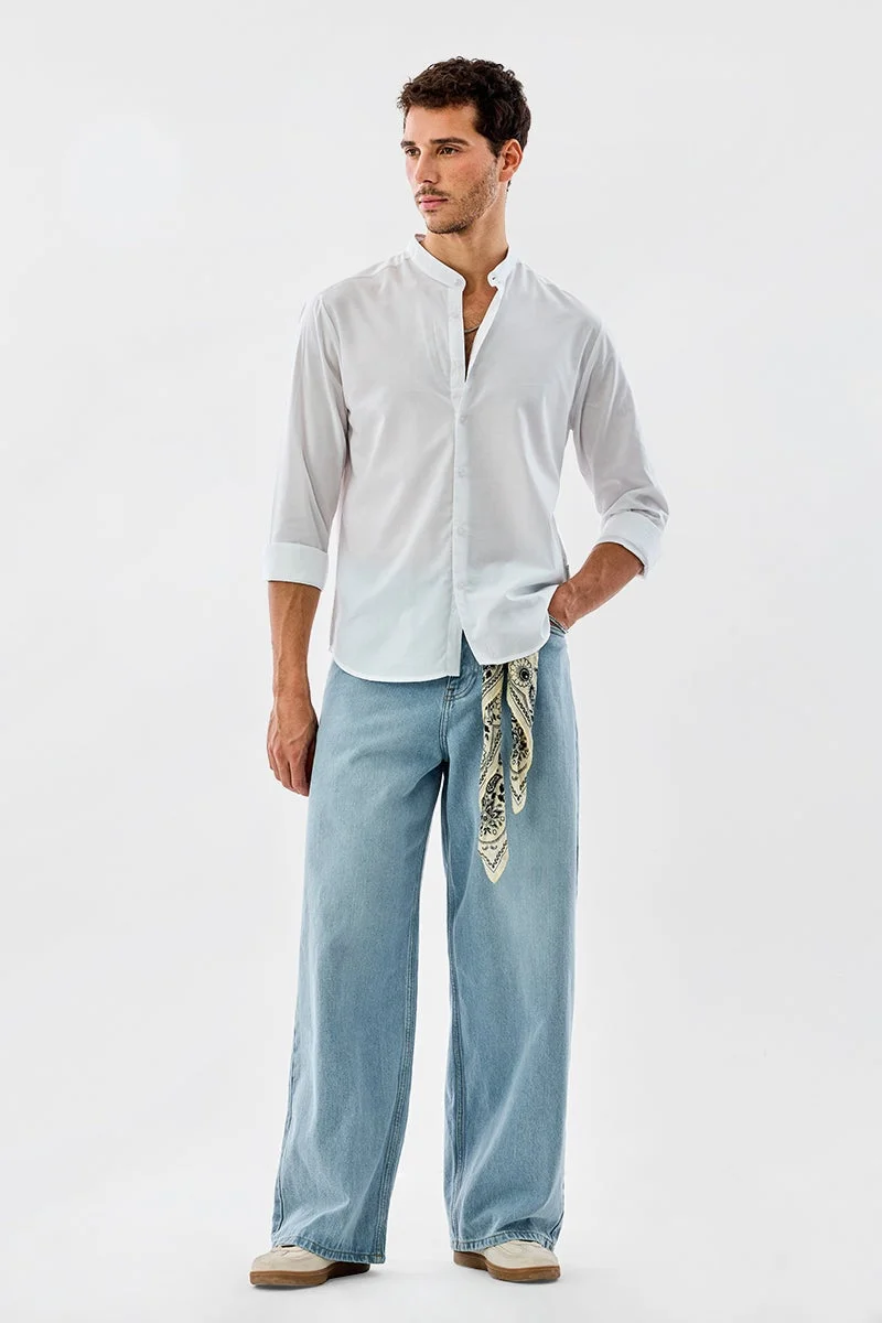 سنيتش قميص رجالي بياقة ماندرين