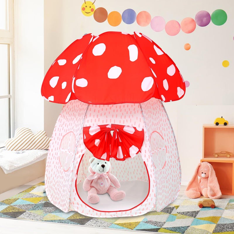 CRAWLBO Play Tent for Kids Pop Up Tent Indoor Outdoor Boys and Girls Playhouse with Exquisite Design for Imaginative Mushroom Tent by CRAWLBO PatentedREDLarge - Image 3