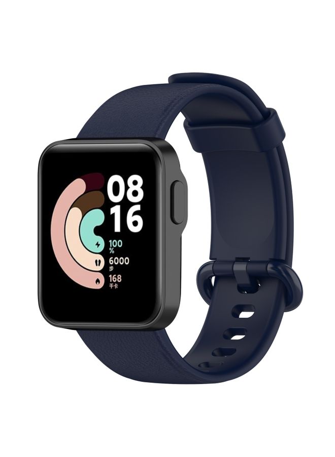 Replacement Strap For Xiaomi MI Watch Lite / Redmi Watch Litchi Texture Leather Watch Band Ink Blue