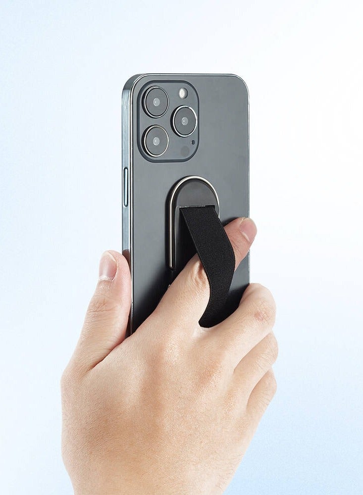 GO-DES 2 in 1 Universal Mini Phone Holder With Slim Finger Grip Black - Image 3