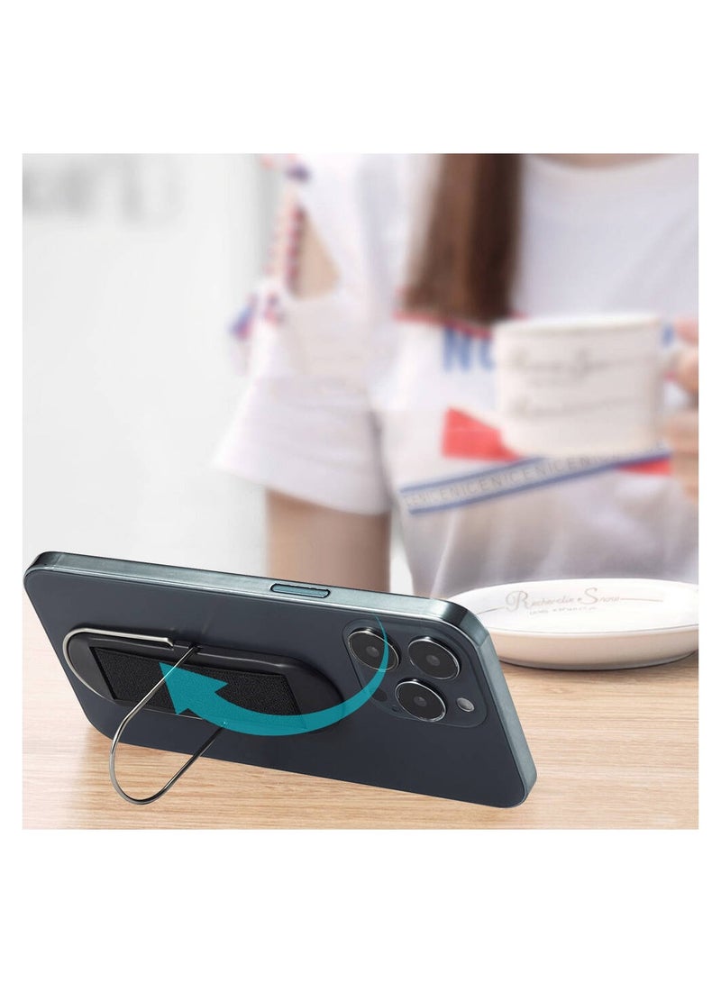 GO-DES 2 in 1 Universal Mini Phone Holder With Slim Finger Grip Black - Image 4