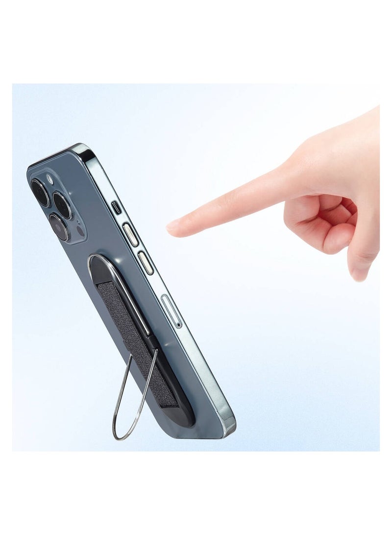 GO-DES 2 in 1 Universal Mini Phone Holder With Slim Finger Grip Black - Image 2