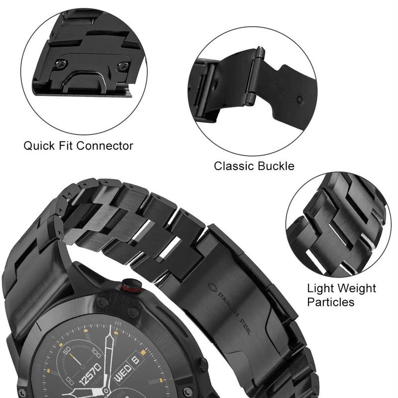 Bluejw QuickFit Titanium Alloy Watch Band for Garmin Fenix 7/7X/6X Pro, Epix Pro Gen 2 (47mm/51mm), Fenix 5 Plus, 6 Pro – Replace the Watch Strap with 26mm & 22mm Quick Release Bands - Image 4