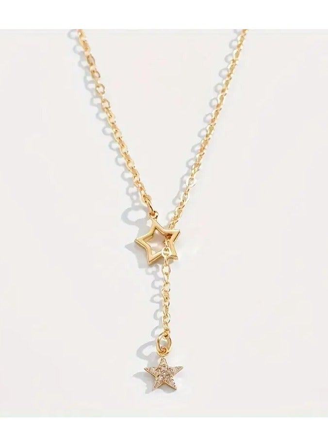 Goolsky Exquisite Shiny Star Y-Shaped Clavicle Chain Necklace For Women Dating Party Jewelry，women Gift - Image 2