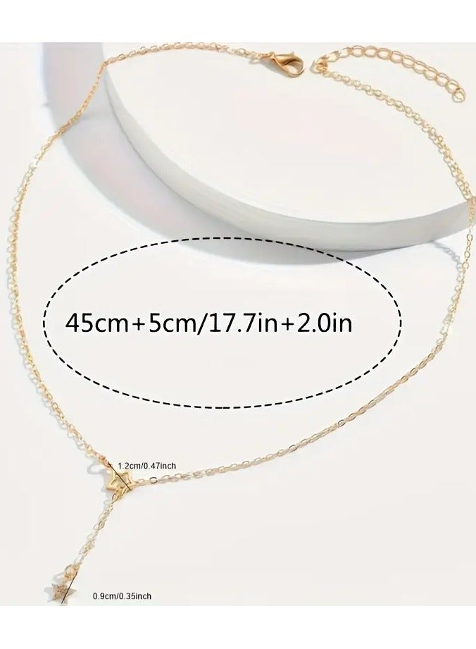 Goolsky Exquisite Shiny Star Y-Shaped Clavicle Chain Necklace For Women Dating Party Jewelry，women Gift - Image 4