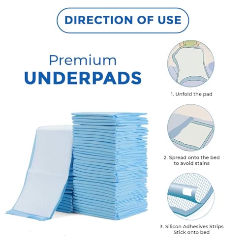 C-Cure Premium Disposable Underpad | Large 60 x 90 cm | High Absorbency Bed Protector Mat | Super Soft Incontinence Under Sheet | Count 10 | Molly Sheet for Bedridden Patient Care - Image 5
