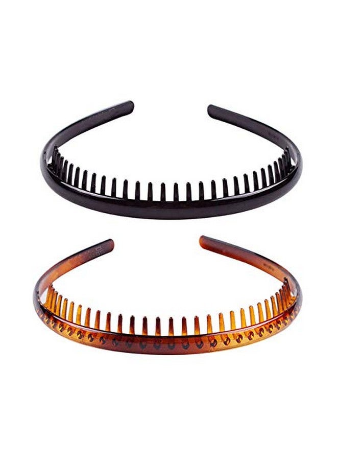 Teppylony 2Pcs Plastic Tooth Hair Comb Headband Hard Headbands Zigzag Hair Band Toothed Headband Women Men Hair Accessory (Style B) - Image 2