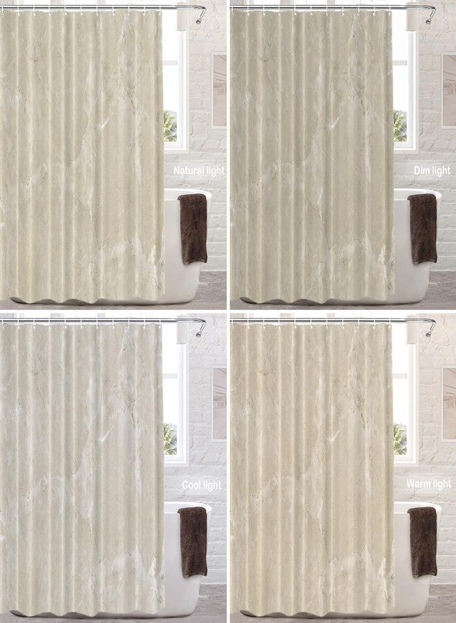 Batmerry Beige Cream Marble Decorative Shower Curtain, Beige Cream Marble Yellow Shower Curtain for Shower Stall Bathtubs Bathroom Decor Waterproof Funny Standard Size 72x72 Inch - Image 4