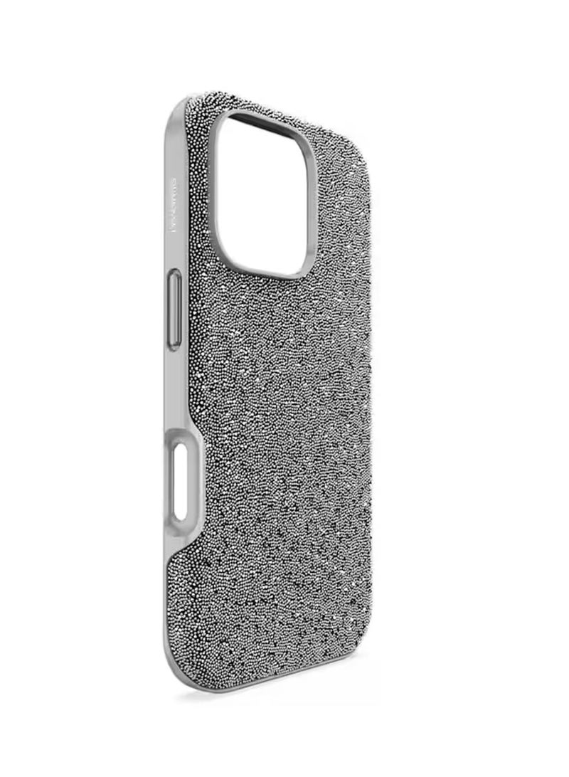 SWAROVSKI iPhone 16 Pro Grey Swarovski Crystal Fabric Case - Image 3