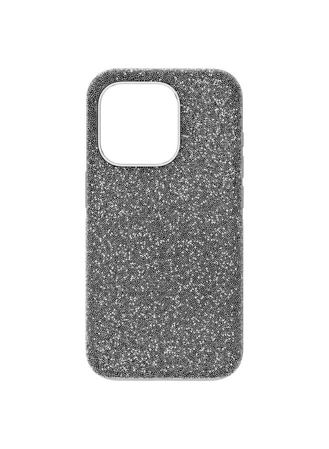 SWAROVSKI iPhone 16 Pro Grey Swarovski Crystal Fabric Case - Image 1
