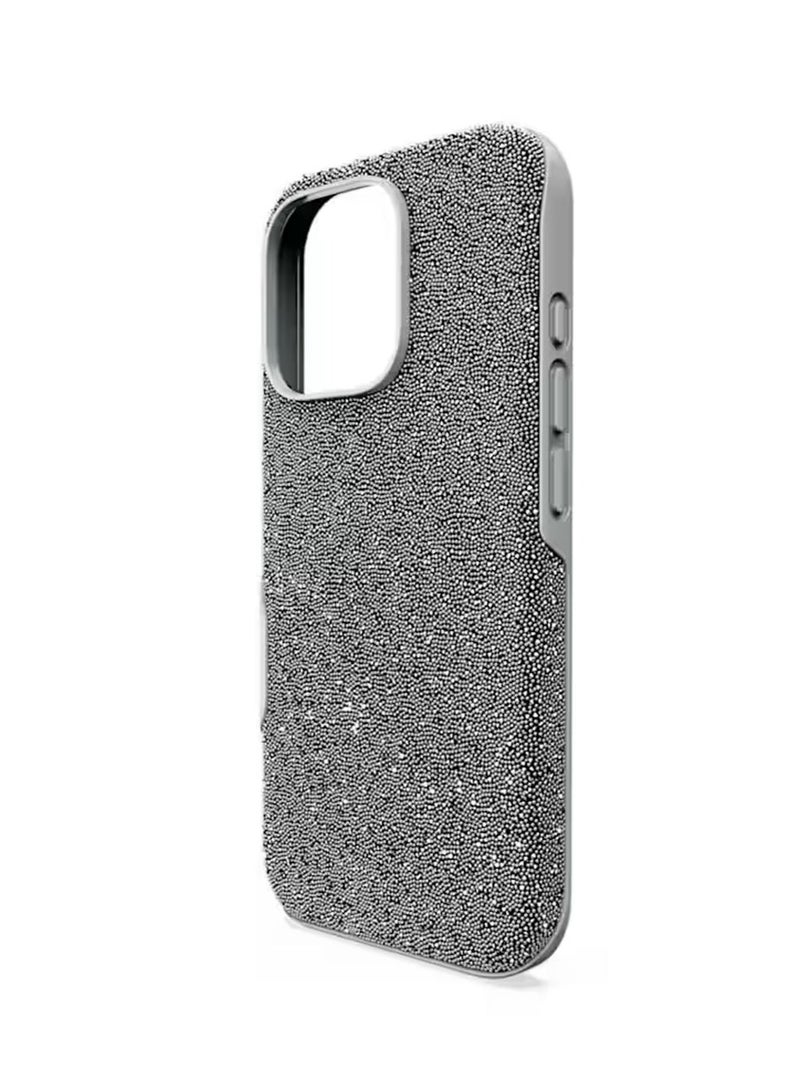SWAROVSKI iPhone 16 Pro Grey Swarovski Crystal Fabric Case - Image 2