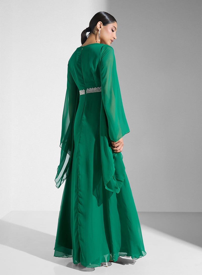 Khizana Dress With Flared Sleeves - Image 2