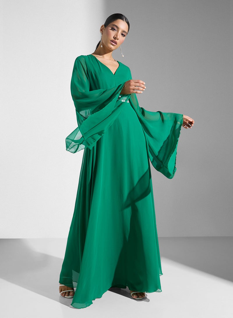 Khizana Dress With Flared Sleeves - Image 4