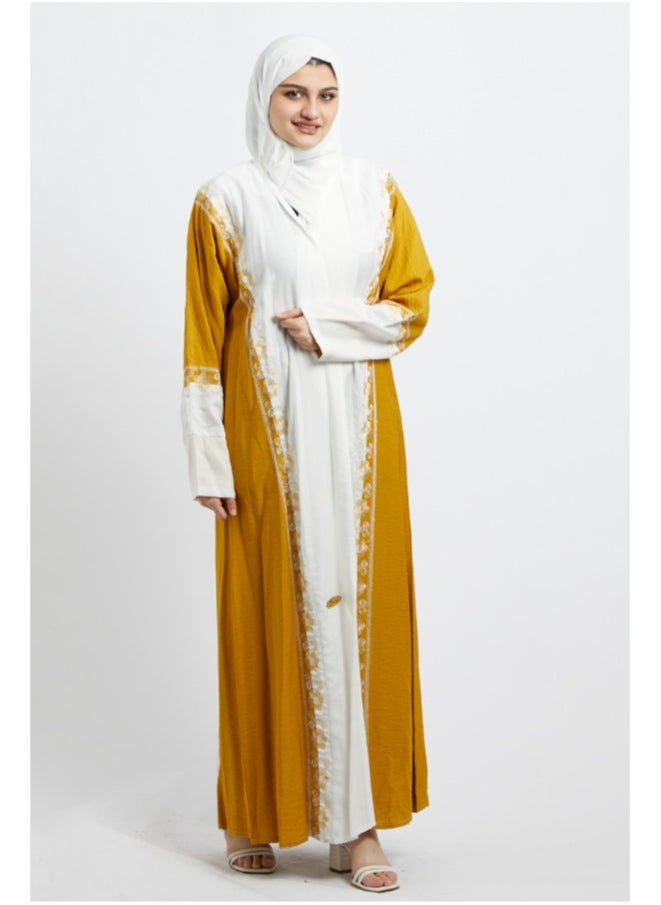 Evva Evva Luxury Saudi Abaya for Women – Elegant Open Front Modest Wear in Premium Fabric – Ideal for Ramadan, Eid, and Everyday Elegance 