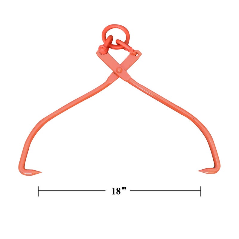 OAOLOWF Skidding Tongs Log Lifting/Swivel Dragging Steel Tongs Log Lifting, Handling, Dragging & Carrying Tool / 18inch Jaw Opening (18"-O-Ring) - Image 2