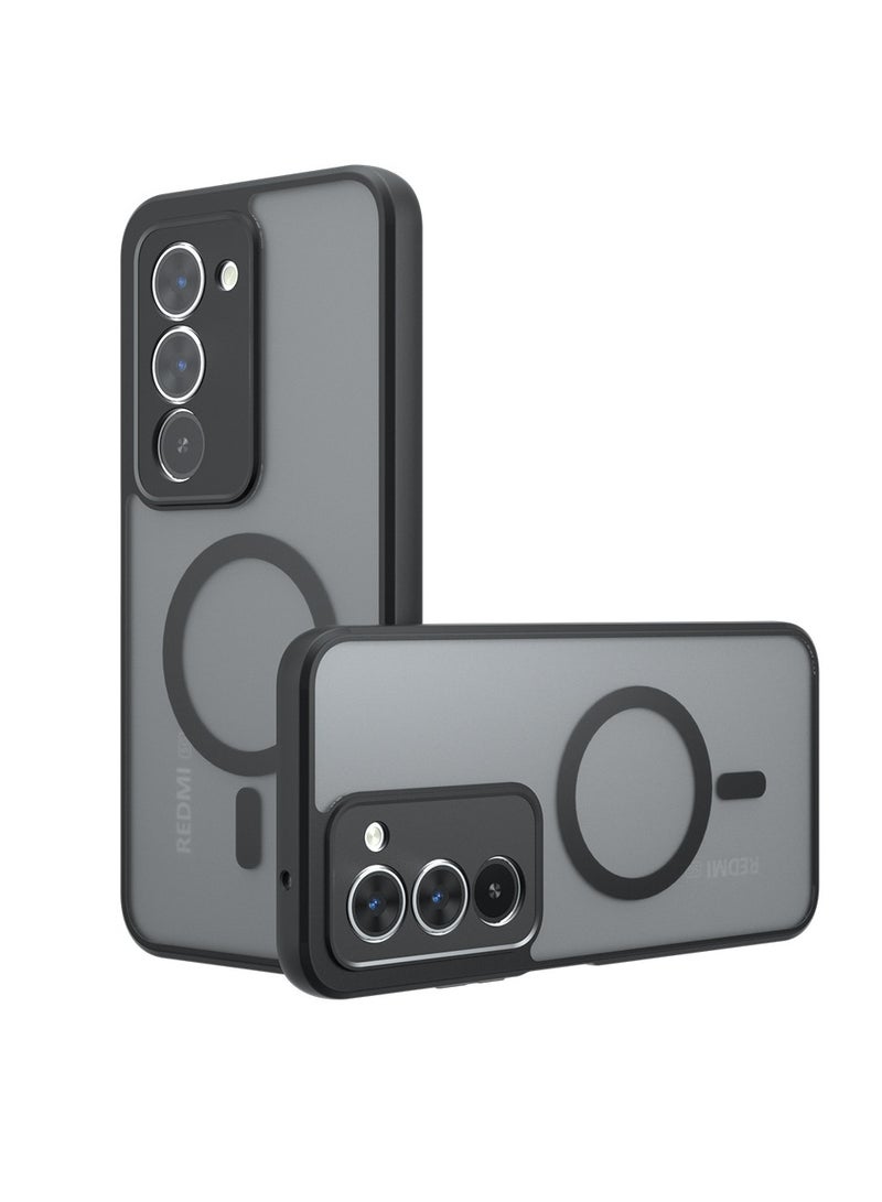 general Applicable Redmi 15 magnetic phone case frosted skin feel airbag anti-drop wear support wireless charging - Image 1